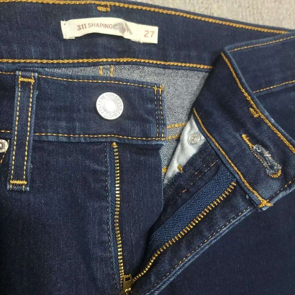 Levis 311 Shaping Skinny Jeans Womens Size 27 Mid Rise Blue Stretch Denim Pants